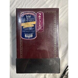 Thompson Bonded Leather RecipeCard/Photo Album 2-Pack 600 Photos USA NEW + Bonus
